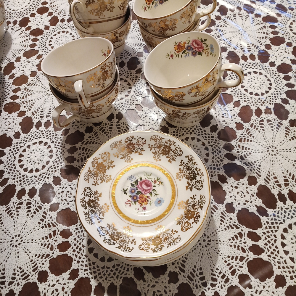 Alfred Meakin Golden Posey - Set of 8 (22kt Gold)